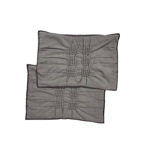 2 Candice Olson Accent Shams Pillowcases Gray Throw Luxury Designer Bedding Pair